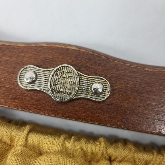 Womens Purse Wooden Handle Flower Embroidery Sewing Knitting Vintage Handbag - Picture 4 of 9